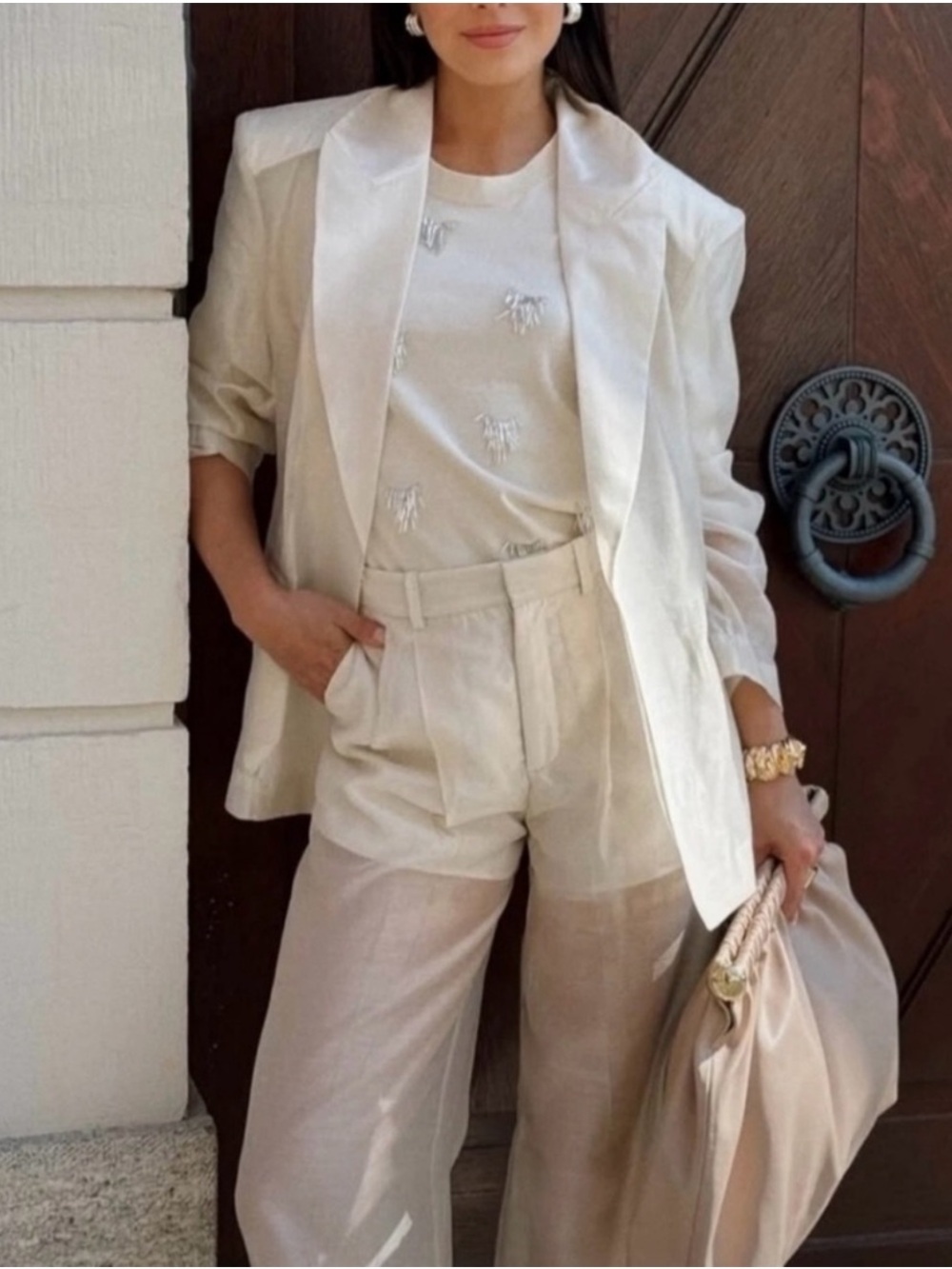 H&M EDITION WIDE-LEG SHEER PANTS - Picture 15 of 17